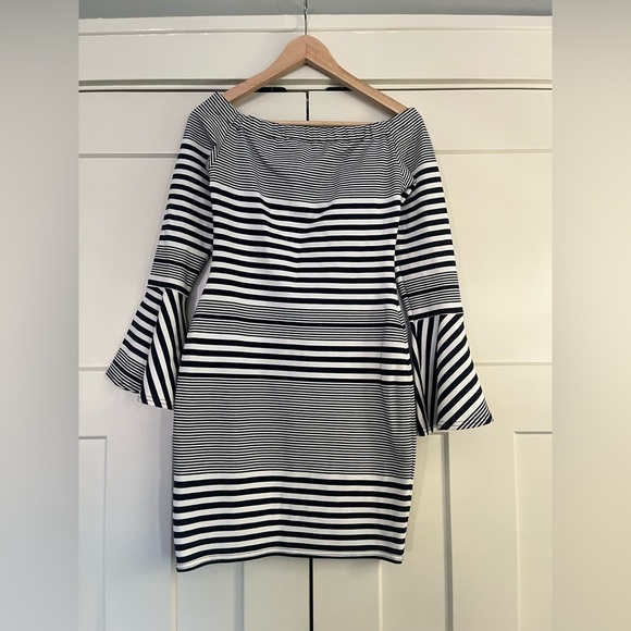 Sugar+Lips Striped Off-Shoulder Dress. Size S - Picture 3 of 7